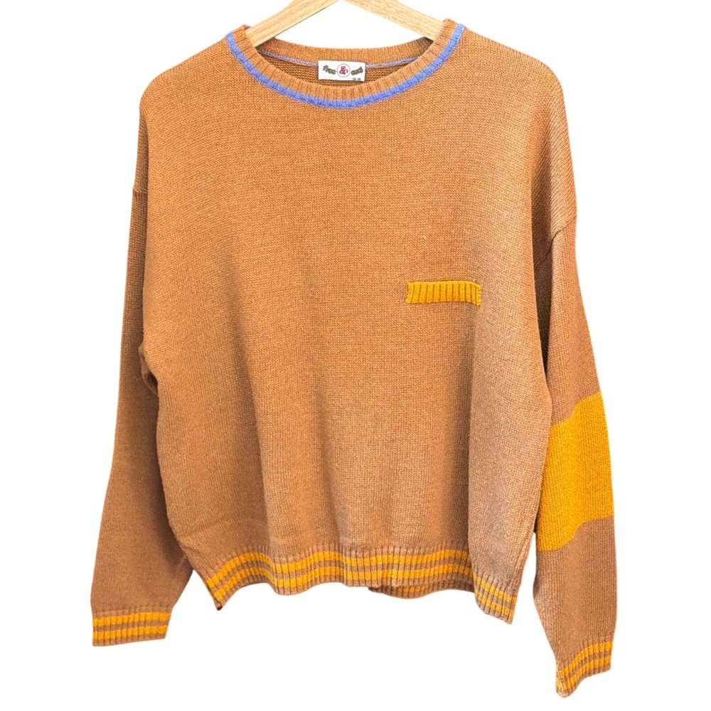 Vintage 90's Free & Easy Knit Sweater Retro Skater Indie Colorblock 36-38